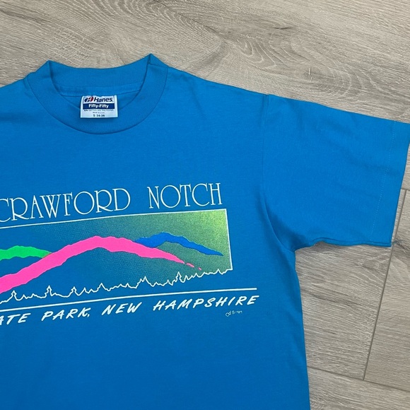 Vintage 1980s Single Stitch USA T-Shirt Crawford Notch New Hampshire Small - Picture 2 of 8